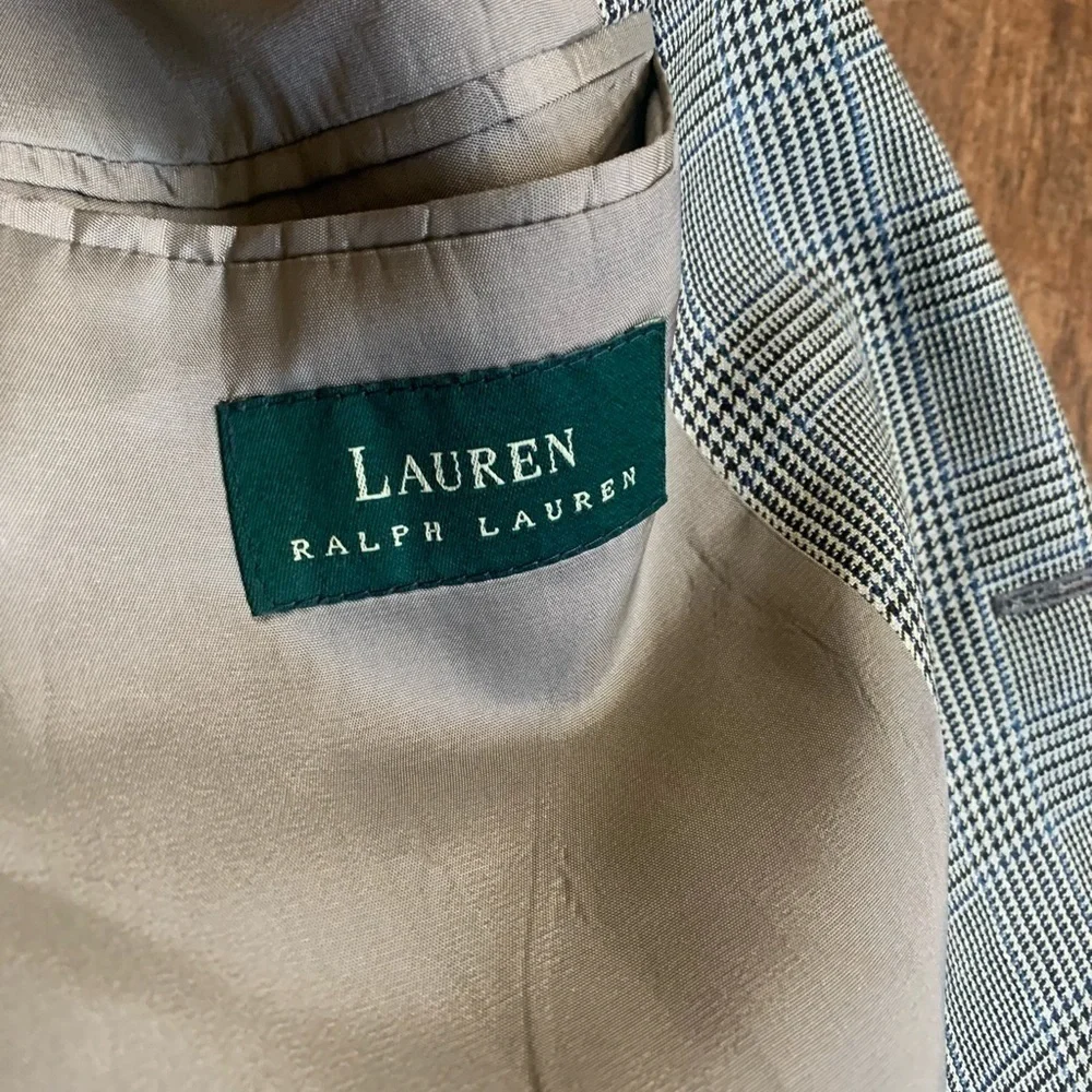 Lauren Ralph Lauren 46R Multicolor Houndstooth Suit Blazer Sports Coat.